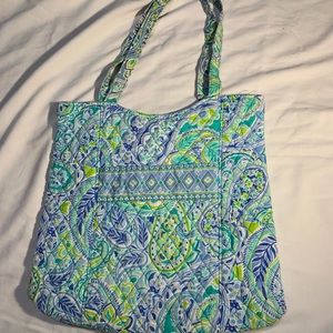 Paisley GreenBlue Cotton Purse/Magnetic Closure
